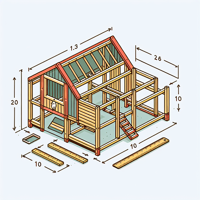 spacious chicken coop with measurements
