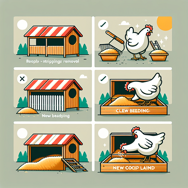 clean chicken coop with fresh bedding