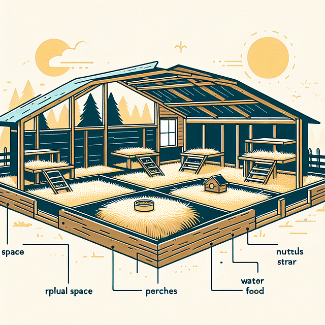 spacious chicken coop interior