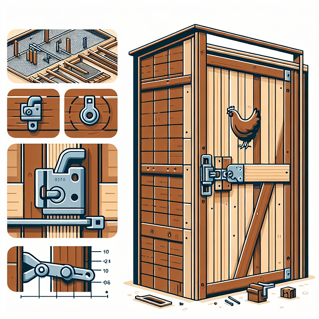 chicken coop door with secure latch