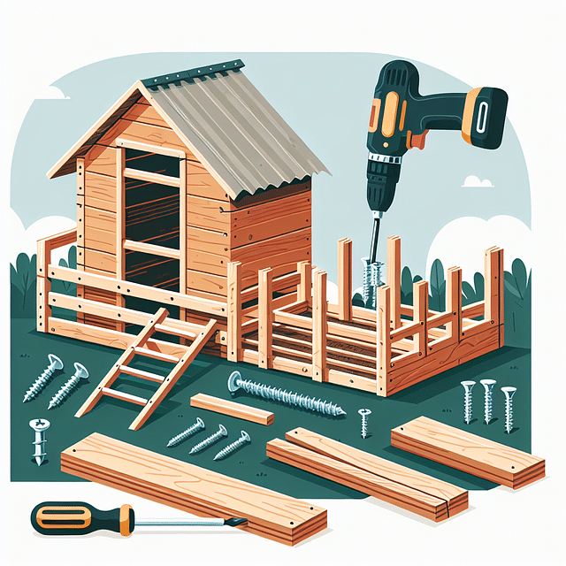 reinforcing chicken coop structure with screws