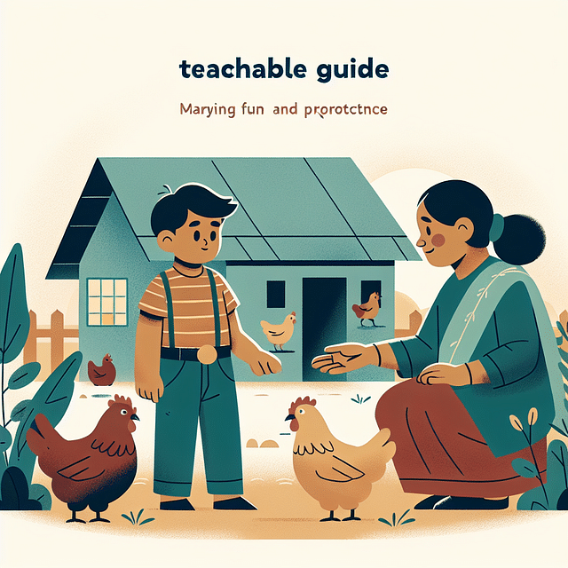 child gently approaching chickens under adult supervision