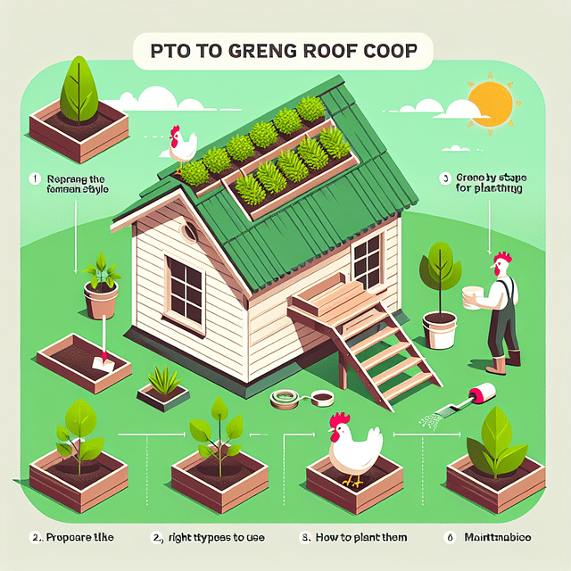 planting on a green roof of a chicken coop