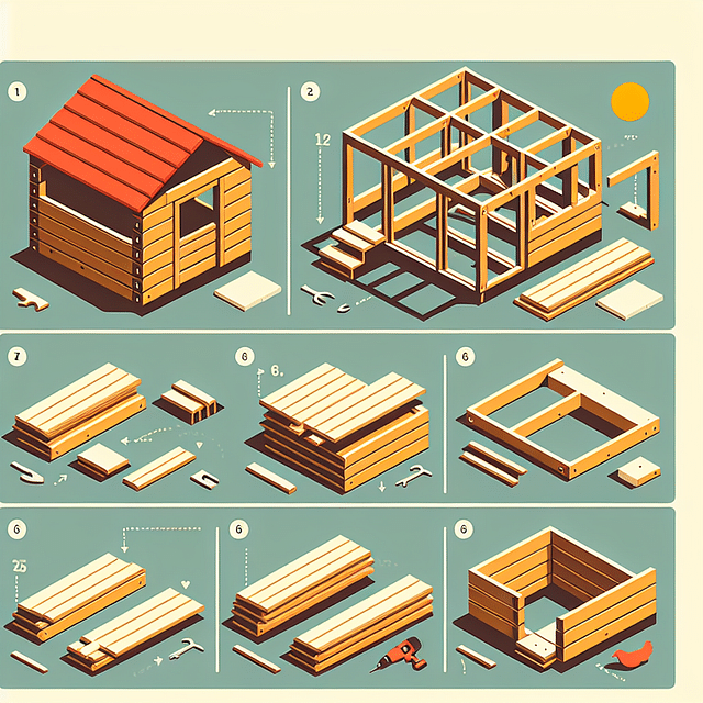 assembling walls and roof on a chicken coop