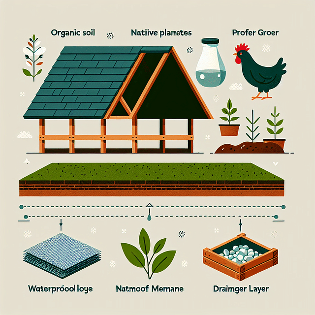 materials for building a green roof on a chicken coop