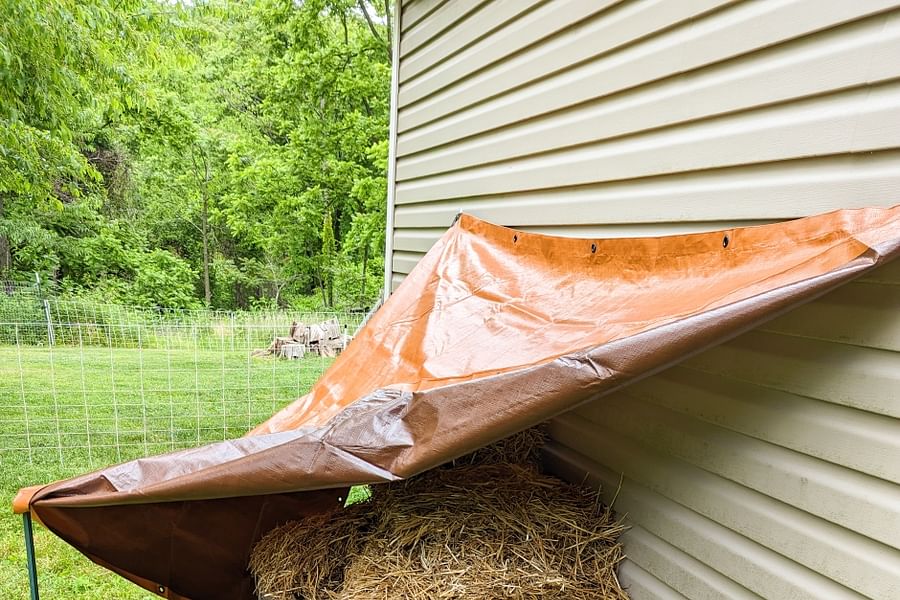 straw bale chicken coop