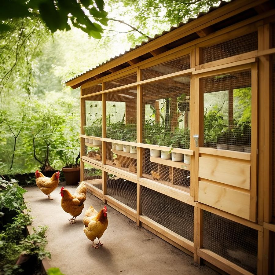 A clean and well-ventilated chicken coop