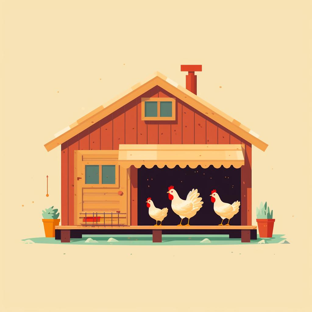 A spacious chicken coop with ample room for each bird