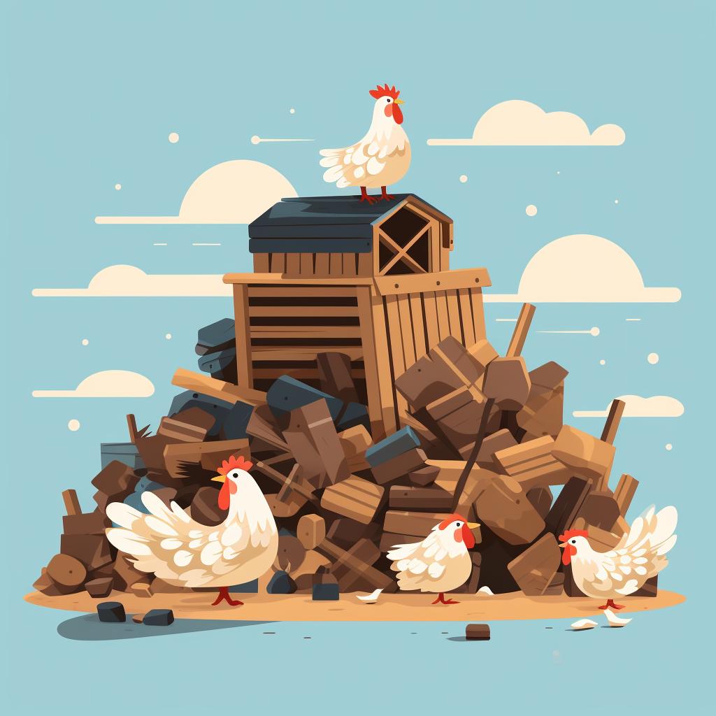 A pile of materials needed for building a chicken coop