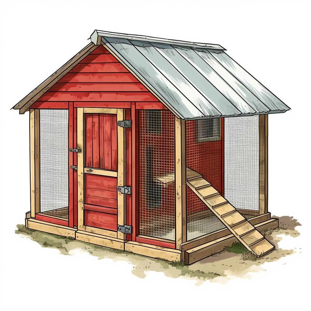 A predator-proof chicken coop with hardware cloth