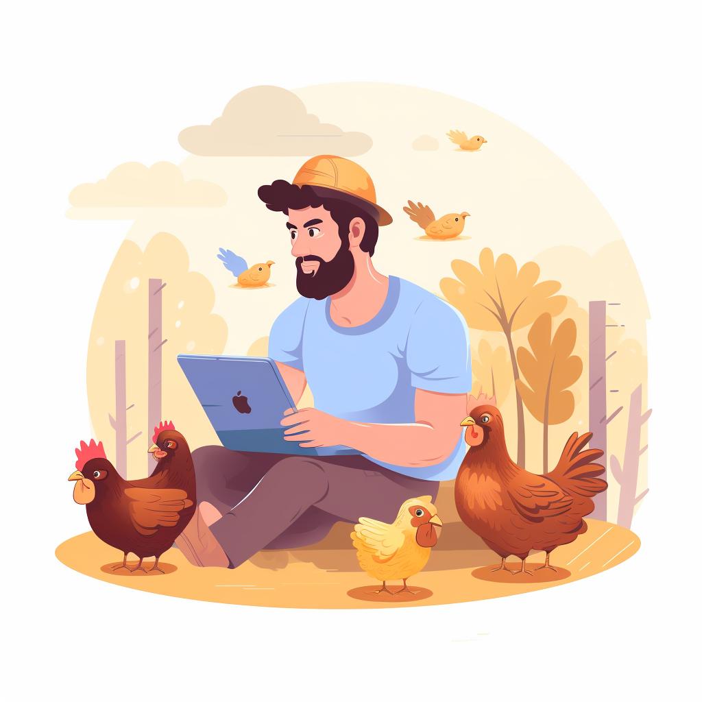 A person browsing live chickens online