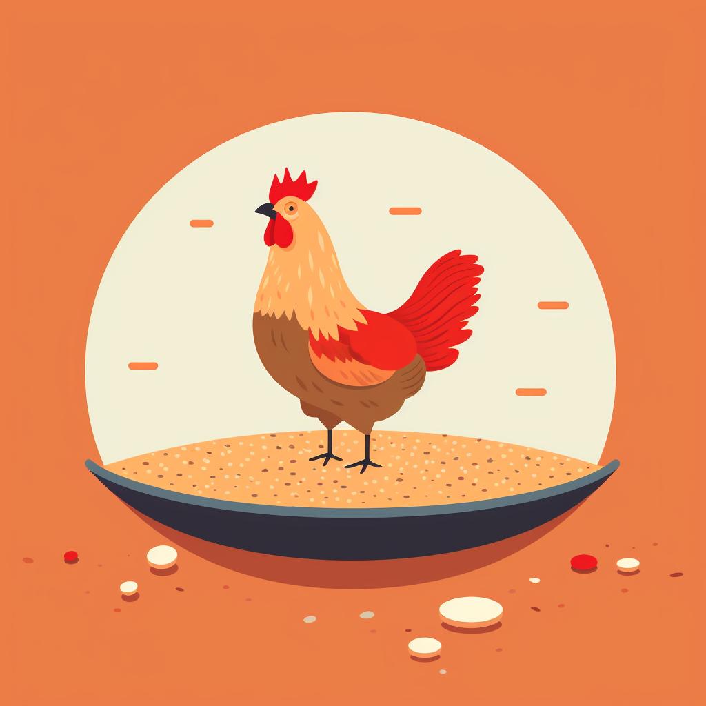 A dish of grit for chickens