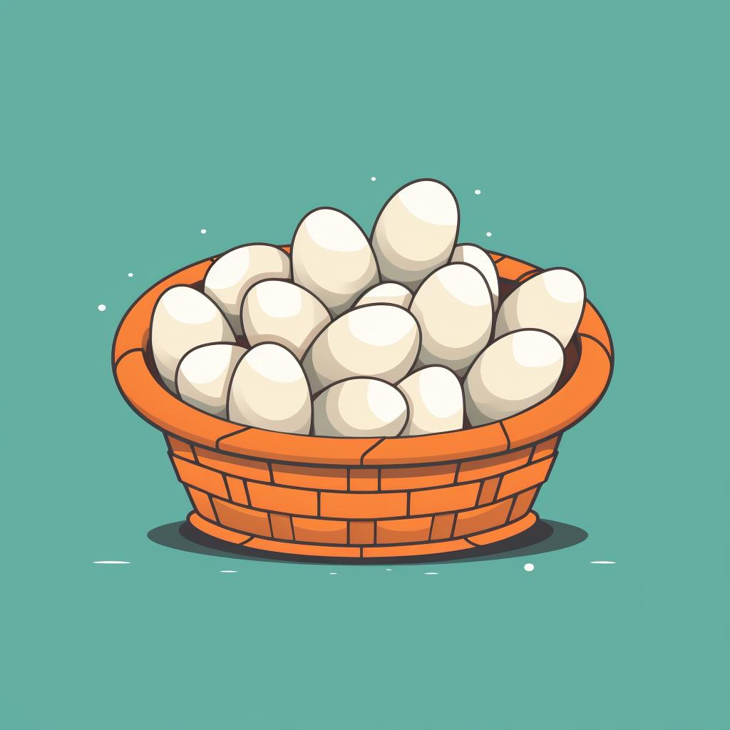 A basket full of fresh eggs